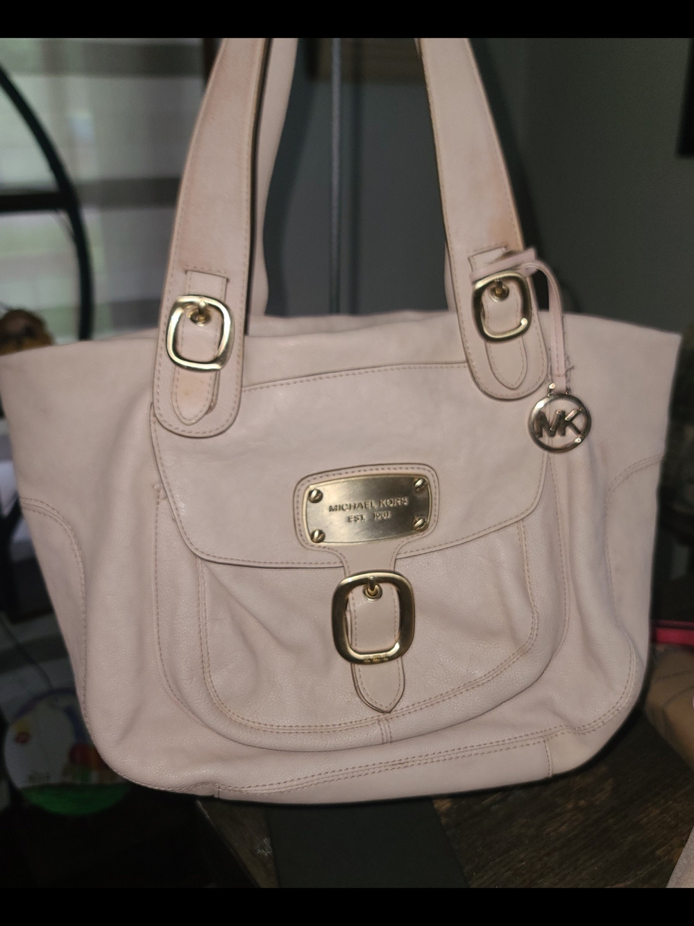 MICHAEL KORS Pale Pink Leather Tote Bag